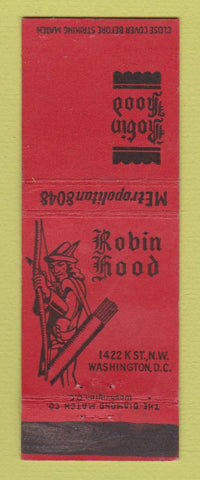 Matchbook Cover - Robin Hood Washington DC Restaurant