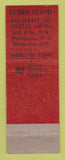 Matchbook Cover - Robin Hood Washington DC Restaurant