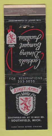 Matchbook Cover - King's Arms Restaurant Southfield MI WEAR