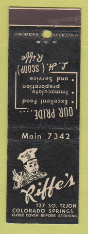 Matchbook Cover - Fiffe's Restaurant Colorado Springs
