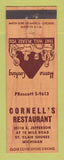 Matchbook Cover - Cornell's Restaurant St Clair Shores MI