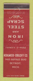 Matchbook Cover - Kramer Orloff Iron Steel Scrap Detroit MI