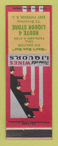 Matchbook Cover - Route 4 Liquor Store East Patterson NJ