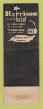 Matchbook Cover - Harrison Hotel Chicago IL