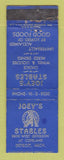 Matchbook Cover - Joey's Stables Detroit MI WEAR