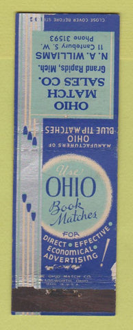 Matchbook Cover - Ohio Book Matches NA Williams Grand Rapids MI