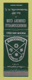 Matchbook Cover - Hendersonville Country Club NC