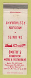 Matchbook Cover - Smith's Grandview Motel Restaurant Spencer WV