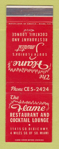 Matchbook Cover - Flame Restaurant Miami FL
