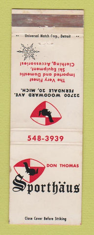 Matchbook Cover - Sporthaus Ferndale MI Skiing Equipment