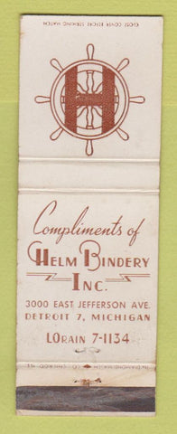 Matchbook Cover - Helm Bindery Detroit MI WEAR