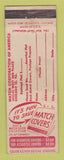 Matchbook Cover - Match Corporation of America Chicago IL