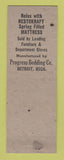 Matchbook Cover - Restokraft Mattresses Detroit MI