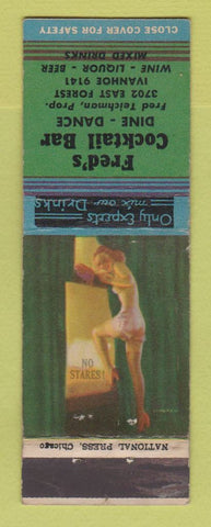 Matchbook Cover - Fred's Cocktail Bar Detroit MI pinup