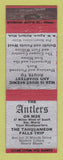 Matchbook Cover - The Antlers Hulbert MI