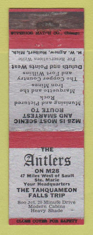 Matchbook Cover - The Antlers Hulbert MI