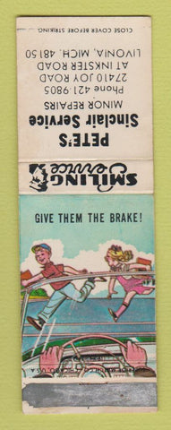 Matchbook Cover - Pete's Sinclair oil gas Livonia MI WEAR