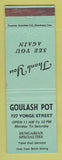 Matchbook Cover - Goulash Pot Toronto ON