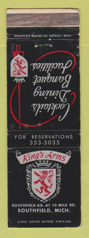 Matchbook Cover - King's Arms Restaurant Southfield MI WEAR
