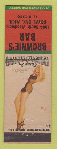 Matchbook Cover - Brownie's Bar Royal Oak MI pinup