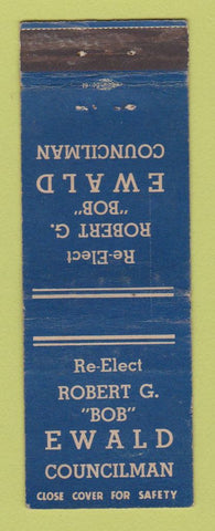 Matchbook Cover - Robert Bob Ewald Councilman Election Detroit? MI
