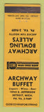 Matchbook Cover - Archway Buffet Bowling Detroit MI