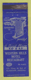 Matchbook Cover - Western Hills Motel Restaurant Flagstaff AZ Route 66 WEAR
