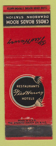 Matchbook Cover - Fred Harvey Cross Roads Room Dearborn Station Chicago IL WEAR