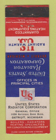 Matchbook Cover - United States Radiator Corp Detroit MI