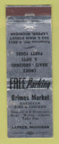 Matchbook Cover - Grimes Market Lapeer MI grocery WEAR