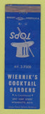 Matchbook Cover - Wiernik's Cocktail Gardens Wyandotte MI