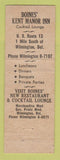 Matchbook Cover - Boines' Kent Manor Inn Wilmington DE Full Length