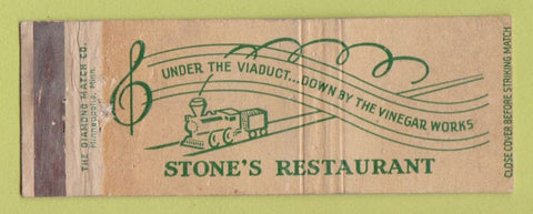 Matchbook Cover - Stone's Restaurant Marshalltown IA WORN