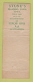 Matchbook Cover - Stone's Restaurant Marshalltown IA WORN