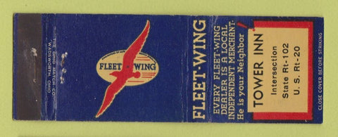 Matchbook Cover - Fleet Wing oil gas Tower Inn MI?