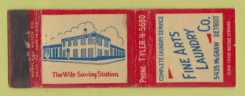Matchbook Cover - Fine Arts Laundry Detroit MI WEAR