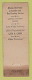 Matchbook Cover - Fine Arts Laundry Detroit MI WEAR