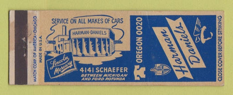 Matchbook Cover - Harman Daniels Lincoln Mercury Detroit MI