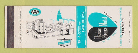 Matchbook Cover - Harlan House Motel Detroit MI