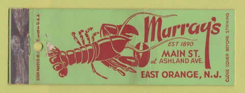Matchbook Cover - Murray's Restaurant East Orange NJ lobster Full Length