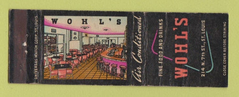 Matchbook Cover - Wohl's Restaurant St Louis MO WEAR