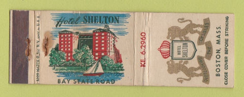 Matchbook Cover - Hotel Shelton Boston MA WORN