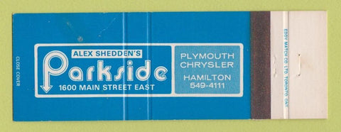 Matchbook Cover - Parkside Plymouth Chrystler Hamilton ON WEAR