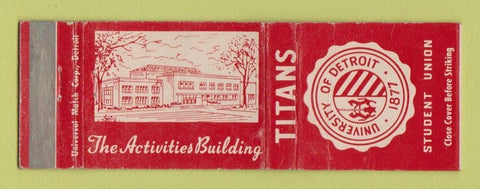 Matchbook Cover - University of Detroit Titans MI WEAR