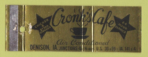 Matchbook Cover - Cronk's Cafe Denison IA WEAR