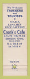 Matchbook Cover - Cronk's Cafe Denison IA WEAR