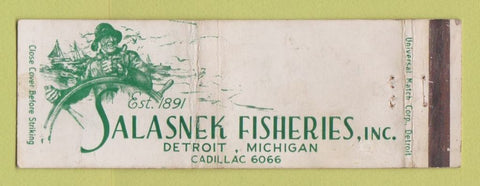 Matchbook Cover - Salasnek Fisheries Detroit MI WORN Full Length