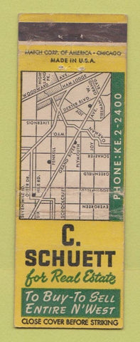 Matchbook Cover - C Schuett Real Estate Detroit MI WEAR