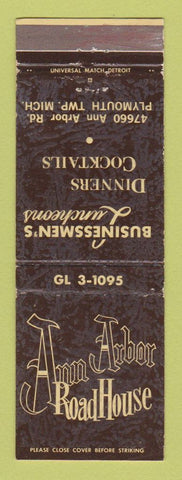 Matchbook Cover - Ann Arbor Road House Plymouth Township MI