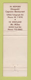 Matchbook Cover - Ann Arbor Road House Plymouth Township MI